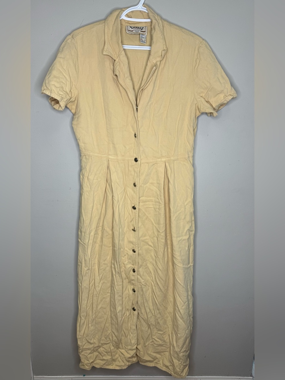 Vintage Button-Front Cream Women’s Dress USA 8-Made in Canada Tickets Brand